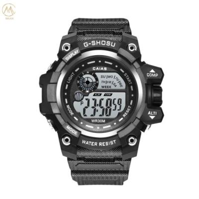 China Digital Men's Silicone Band Sports Watch Water Resistant Gift Watches for sale