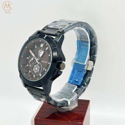 China Custom Logo Fashion Business Three-Eye Chronograph Men′s Watch Quartz Movement for sale
