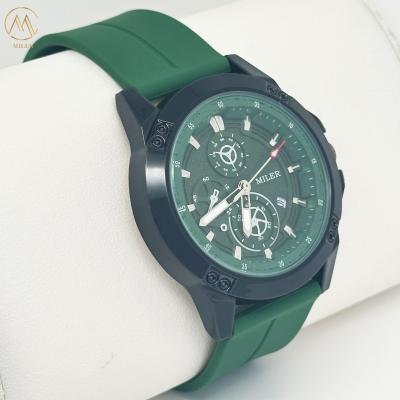 China MILER Watch 1005 Sports Silicone Band Calendar 3ATM Waterproof Watch Quartz Movement for sale