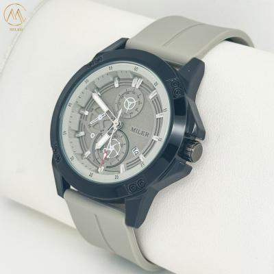 China Sport Quartz Watch Silicone Strap With Date Alloy Case Wristwatch Gift for sale