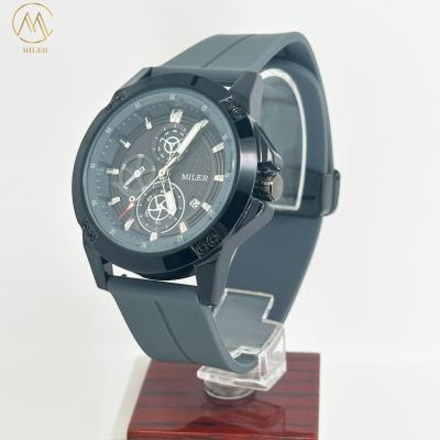 China Logotipo personalizado Reloj Minimalista Para Hombres Deportivo Silicona Impermeable Luminosos Relojes de Cuarzo Hombres Calendario de Negocios Reloj de Muñeca en venta