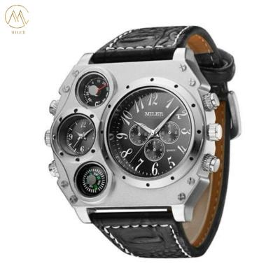 China Miler777 Relógios Esportivos Novos Homens Super Grande Grande Dial Homem Quartz Relógio Decorativo Termômetro Bússola Relógio de Pulso de Luxo Homem à venda