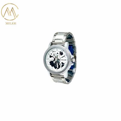 China Waterproof Black White Bezel Quartz Men Wristwatch with 6 Case Colors Option for sale