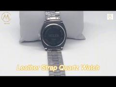 manufacturer  engraved leather quartz black band mens watches for classic and modern versatility