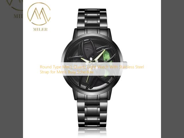 Round Type Men‘s Quartz Light Watch With Stainless Steel Strap for Men‘s Busy Schedule