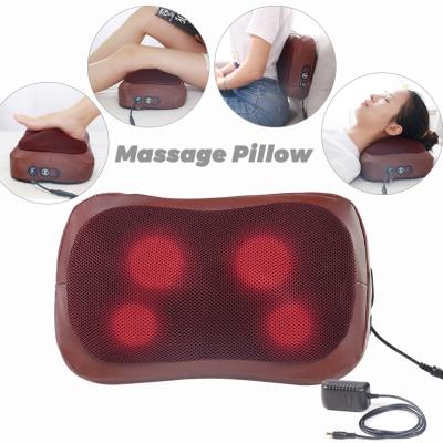 China Hot Sale Anti-Bacteria Electric Deep Tissue Kneading Massager for Full Body Pain Relief Shiatsu Back and Neck Massage Pillow with Heat for sale