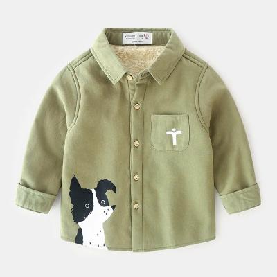 China 2021 New Style Breathable Long Sleeve Cartoon Boy Kids Shirts for sale