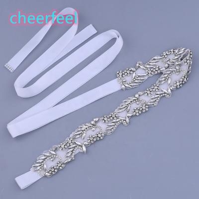 China Flatback Cheerfeel Bling Embroidery Arrangement Crystal And Rhinestone Sash Sash Bridal Applique For Prom Dress Waist Decoration RH-1143 for sale