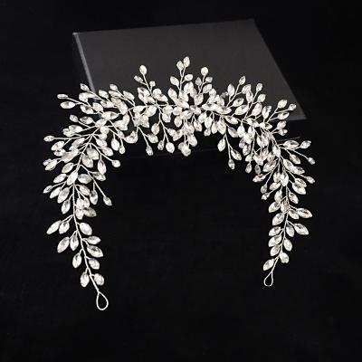 China Wedding Hair Decoration Wedding Rhinestone Queen Crown Handmade Comb For Bridal SP-237 for sale