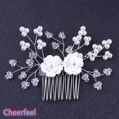 China Wedding Bridal Hair Comb Handmade Elegant Wedding Hair Decoration Cheerfeel Hair Accessories BP-331 Flower Hair Comb for sale