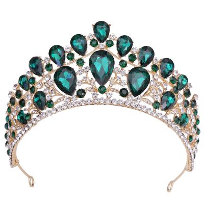 China Wedding Party Crowns and Tiaras Crystal Crowns and Tiaras with Comb for Girl Birthday Halloween Green Party or Women Christmas Wedding Tiaras Valentines Gifts for sale