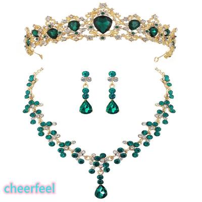 China Cheerfeel HS-213 FASHIONABLE Wholesale Wedding Accessories Crowns Necklace Bridal Sets for sale