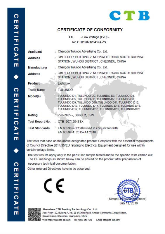 CE - Chengdu Tulundo Advertising Co., Ltd.