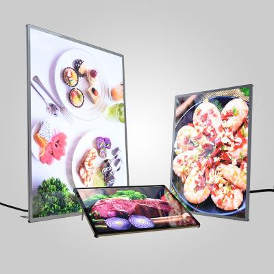 China Tea shop store/milk/restaurant/hotel crystal slim lighting up a2 a3 a4 light box light box picture frame for sale