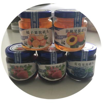 China Healthy yellow jam preserves of peach fruits in glass jars for sale