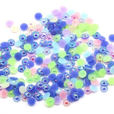 China Environmental Materials Resin Flower High Quality Flatback Rhinestone Kit Round Resin Rhinestone For Clothing Decoration Loose zu verkaufen