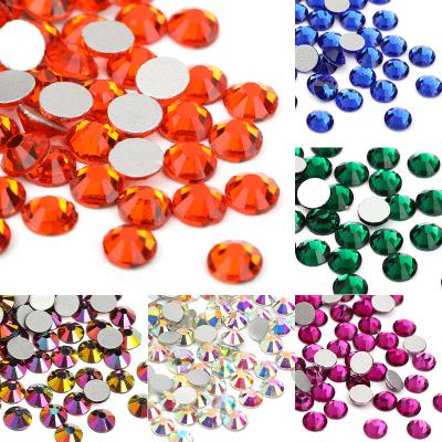 China Bulk Quality ab Transparent Flatback Crystal Non Hotfix Glass Rhinestones Flatback Size For Nails Clothes Decorate for sale