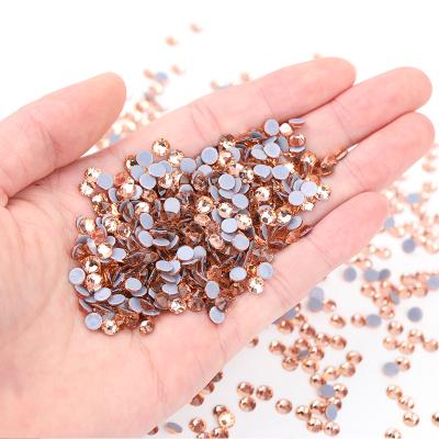 China Bulk Flatback Factory Wholesale SS3 SS50 Crystal Round German Intensive With Hot Fix Austria Back Hotfix Rhinestone For Wedding Dress for sale