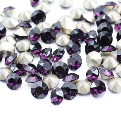 China Shinny the Sparkle SS6 8 Nail Crystal Stones For Crafts Round Chatons of 10 12 16 20 30 Champagne Glass Rhinestones Pointback Strass for sale