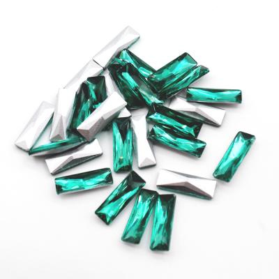 China Fancy Crystal Green Pointed Back Crystal Bling Extremely Shiny Rectangle Rhinestone Fast Delivery Rhinestone Fancy Rhinestone for sale