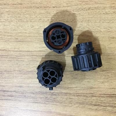 China Cable Mount / 1-967325-3 Free Hanging Housing for Female Terminals, Wire-to-Wire, 4 Position, .276 in Centerline [7 mm], Sealable, Black, for sale