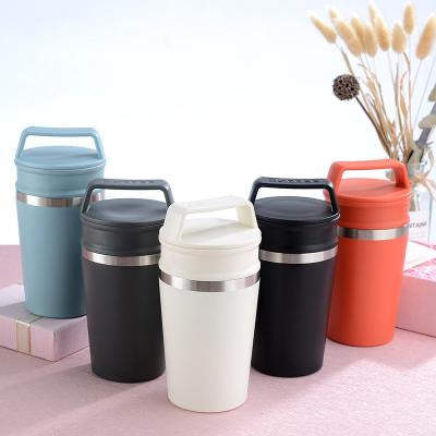 China PORTABLE Food Grade 304 Stainless Steel Vacuum Portable Coffee Mug with Two Lids for sale