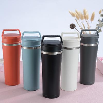 China 450ml Stainless Steel PORTABLE PORTABLE Straight Tumbler Fashionable Vacuum Insulated Coffee Mug with Two Lids for sale