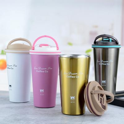 China 304 Stainless Steel 450ml PORTABLE VACUUM Coffee Mug Car Portable Mugs With Lid for sale