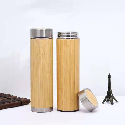 China PORTABLE 532ml Vacuum Water Cup Stainless Steel Bamboo Vacuum Coffee Mug With Lid for sale