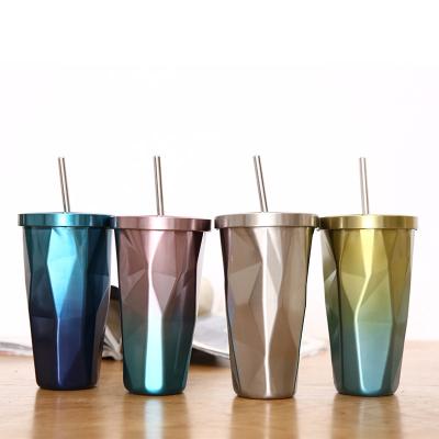 China PORTABLE in 304 Stainless Steel Straw Mug Coffee Mug Stock Fashionable and Portable Drink Cups for sale