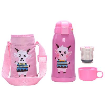 China PORTABLE Food Grade Material Kids Thermos Flask BPA Free 304 Stainless Steel Vacuum Kids Thermos Flask With Cup Set for sale