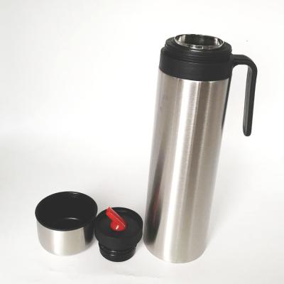 China PORTABLE 1L Vacuum Pot Double Wall 304 Stainless Steel Thermos Tea Coffee Kettle Mug With Handle Vacuum Travel Pot for sale