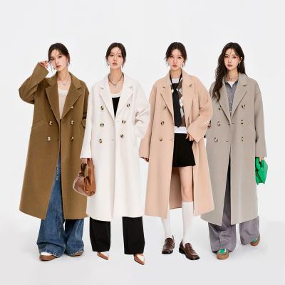 China Wholesale Winter Fashion Breathable Jacket Style Women's Long Medium Long Sleeve Women's Wool Double Breasted Coat for sale