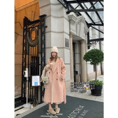 China Winter Ladies Casual Long Solid Color Breathable Fashionable Jackets Plus Size Midi Cardigans Buttons Suit Fashion Woolen Blazer Coats For Women for sale