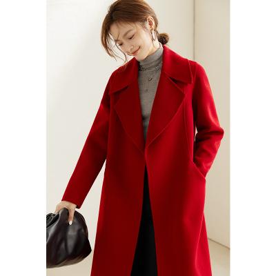 China Fashion Breathable Design Popular Winter Cashmere Teddy Trench Coat Women Long Lambswool Coat for sale