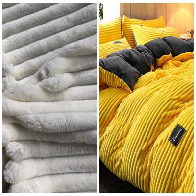 China Soft Breathable 100% Polyester One Side Corduroy Fabric For Bedding for sale