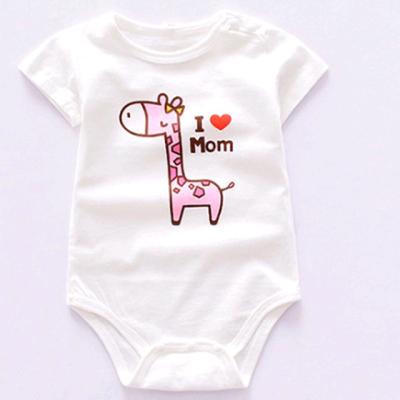 China Breathable cute short sleeve baby onesie with cartoon print is hot seller for sale