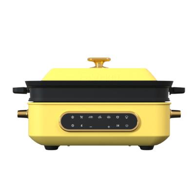 China Liven Detachable Korean Non-Stick Large Electric Grill Pan Indoor Hot Pot Electric BBQ Grill Pan Multi Pan Grill Cooker for sale