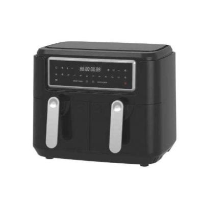 China Temperature Controller Easy To Operate Oil Tank 4.5L+4.5L Adjustable Indoor Detachable Air Fryer With LCD Display for sale