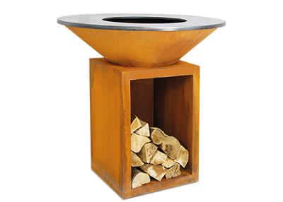 Cina Fuoco d'acciaio Pit With Wood Storage di altezza 1000mm Corten del BARBECUE dello SGS in vendita