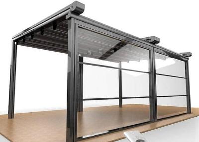 China Pérgola de aluminio de encargo moderna del TUV con el sistema de cristal de desplazamiento eléctrico del tejado de 8m m en venta