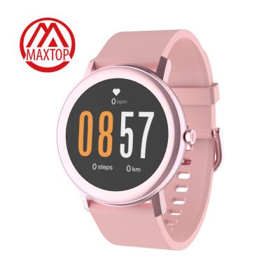 China Touch Screen Maxtop CE Rohs Smart Watch China Smart Watches Round Women Ladies Smart Watch For Girls for sale