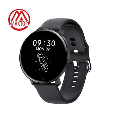 China Full Screen Maxtop Touch Screen Sports Fitness Smart Watch Women Smart Watches High Quality Round Smart Wristband for sale