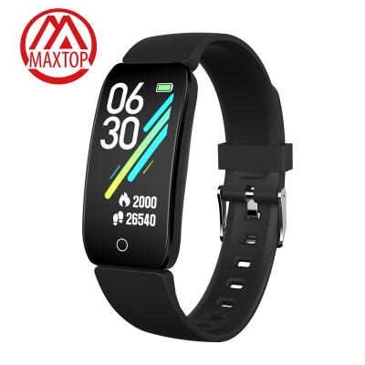 China Touch Screen Maxtop Men Women Wrist Bracelets Sports Fitness Tracker Heart Rate Monitoring Smart Bracelets For Android IOS IOS for sale