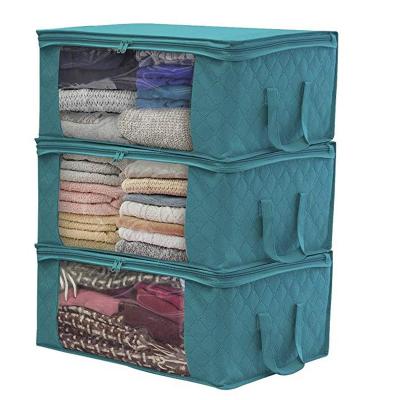 China Traditional Nonwoven Folding Clothing Storage Box Stitch Storage Bag Clothing Organizer for sale