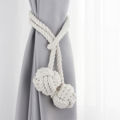 China Transitional Handmade Creamy Vintage Coarse Cotton Strapping Curtain Bandage Attachment for sale