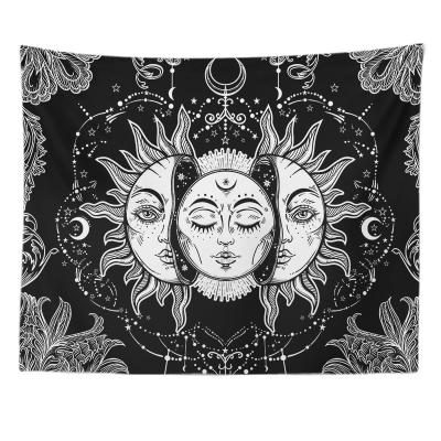 China TWILL Sun and Burning Moon Tapestry Sun with Black and White Mystical Star Tapestry Tapestry Hangings for sale