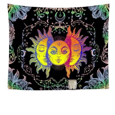 China Hot Selling TWILL Sun Moon Face Bedroom Background Cloth Tapestry Hanging Cloth Picnic Mat for sale