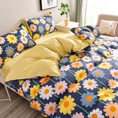 China Dormitory School Anti-Static Brushed Four-Piece Single / Double Bedding for sale