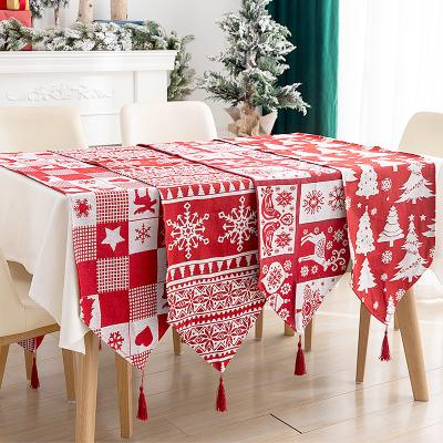 China New Anti-dirty Christmas Decorations Knitted Creative Cloth Table Spread Christmas Table Cloth Table Decoration for sale